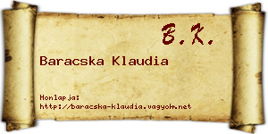 Baracska Klaudia névjegykártya